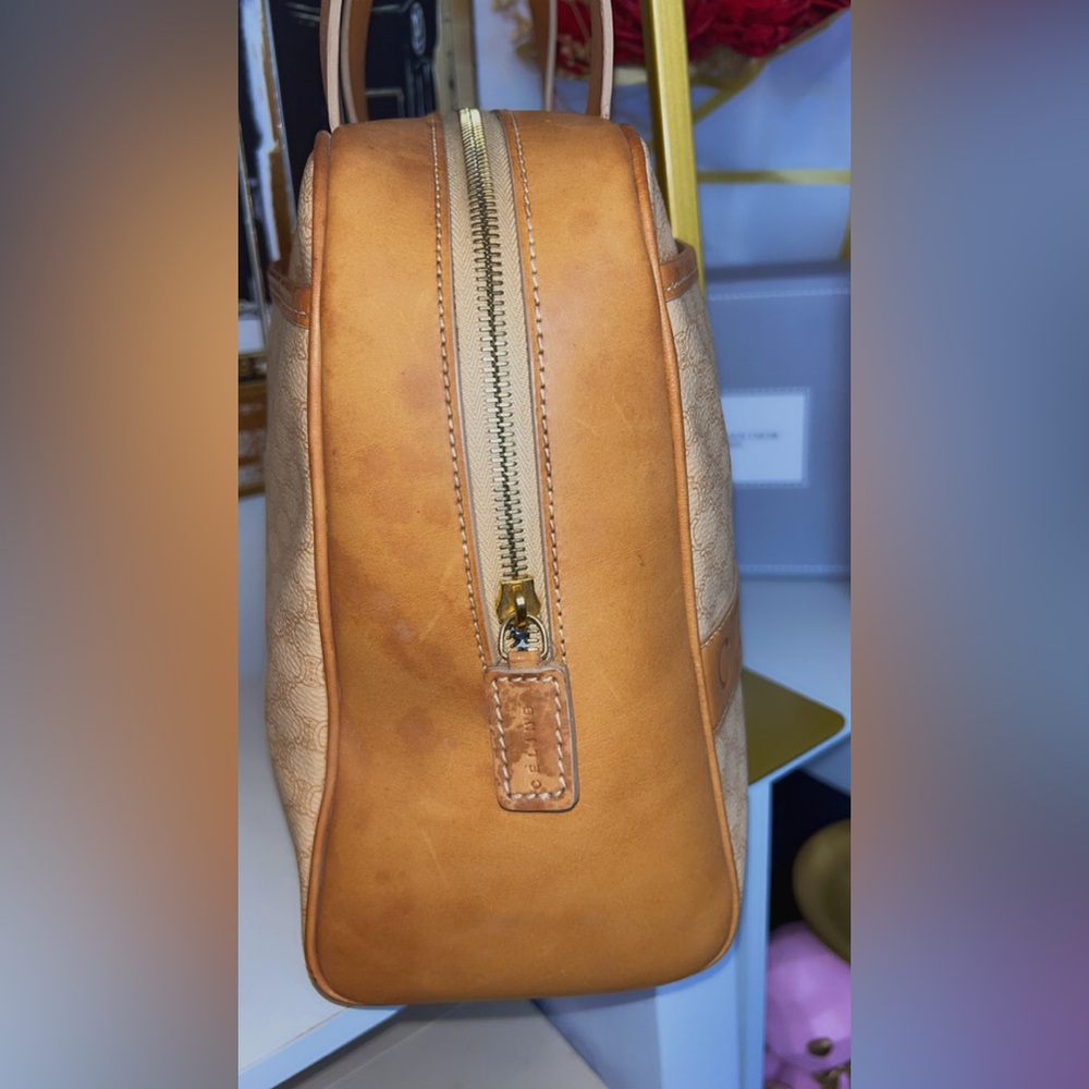 CELINE Tan Macadam Canvas top handle Tote Bag - Picture 14 of 15